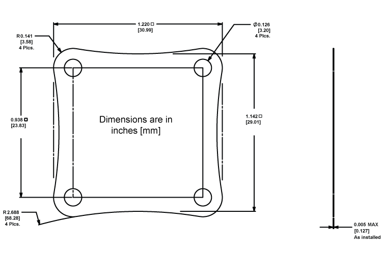 WTW002 Thermal Washer Dimensions