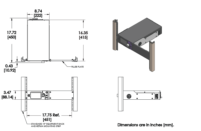 Laboratory Series Single Unit Instrument Rack Mount Kit Wavelength