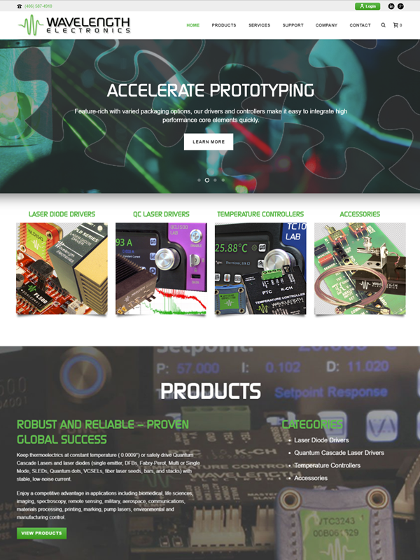 Wavelength Electronics Website